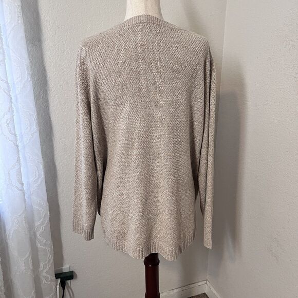 NWOT Pink Clover Sweater Pullover Beige Women Size 3x Crew Neck Neutral Minimal - Picture 4 of 9